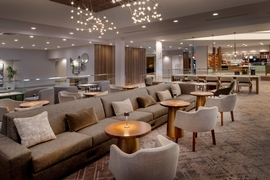 Hilton St. Louis Airport - Relax in the hotel's lobby.