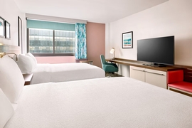 Hilton Garden Inn LAX Los Angeles Airport - The standard room with 2 queen beds includes complimentary WiFi.