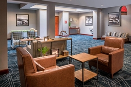 Four Points Sheraton Boston Logan Airport - Relax with travel companions on the hotel lobby.